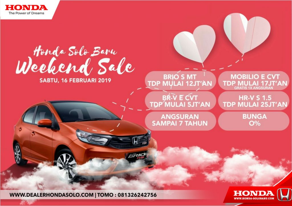 Honda Solo Baru Weekend Sale Promo Valentine