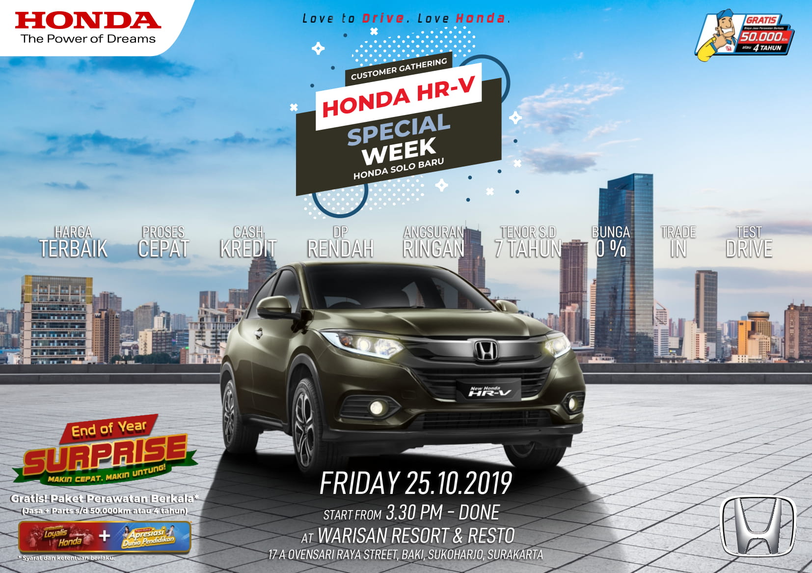 Promo Special Week Honda HR-V Di Honda Solo Baru